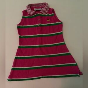 Masters Pink and Green Striped Kids Polo Dress